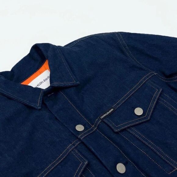 Calvin Klein Jeans Men's Blue and Navy Jacket size M - Picture 3 of 15